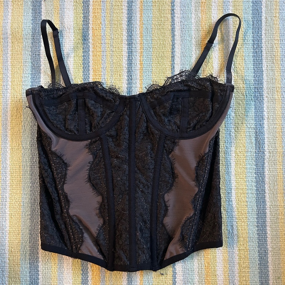 Urban Outfitters Black Lace Corset